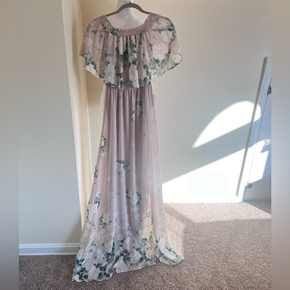 NWT Show Me Your MuMu Hacienda Maxi Ruffle Floral Light Pink Dress Size Small - Picture 2 of 10
